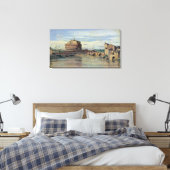 Castel Sant' Angelo en de Tiber, Rome Canvas Afdruk (Insitu (Slaapkamer))
