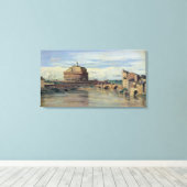 Castel Sant' Angelo en de Tiber, Rome Canvas Afdruk (Insitu (Houten vloer))
