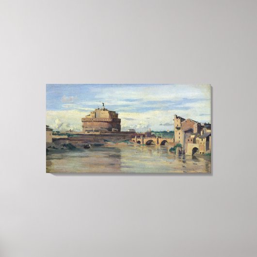 Castel Sant' Angelo en de Tiber, Rome Canvas Afdruk (Voorkant)