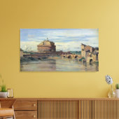 Castel Sant' Angelo en de Tiber, Rome Canvas Afdruk (Insitu (Woonkamer))