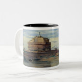 Castel Sant' Angelo en de Tiber, Rome Tweekleurige Koffiemok (Voorkant links)