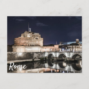 Castel Sant Angelo 's nachts in Rome Briefkaart