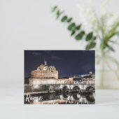 Castel Sant Angelo 's nachts in Rome Briefkaart (Staand voorkant)