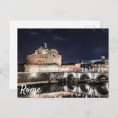 Castel Sant Angelo 's nachts in Rome Briefkaart (Voorkant / Achterkant)