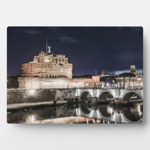 Castel Sant Angelo 's nachts in Rome Fotoplaat