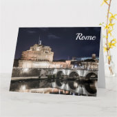 Castel Sant Angelo 's nachts in Rome Kaart (Gele Bloem)