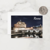 Castel Sant Angelo 's nachts in Rome Notitiekaartje (Voorkant / Achterkant in situ)