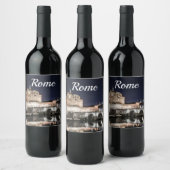 Castel Sant Angelo 's nachts in Rome Wijn Etiket (Flessen)