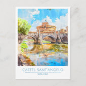 Castel Sant'Angelo Rome Italië Vintage Travel Briefkaart (Voorkant)