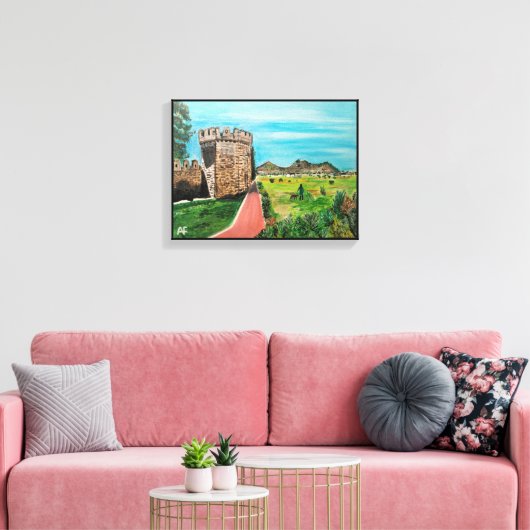 Castell de Benisanó schilderij van Alfred Fox Canvas Afdruk (Insitu (Woonkamer))