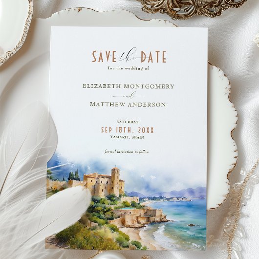 Castell de Tamarit Spanje Reizen Save-the-Date Kaart