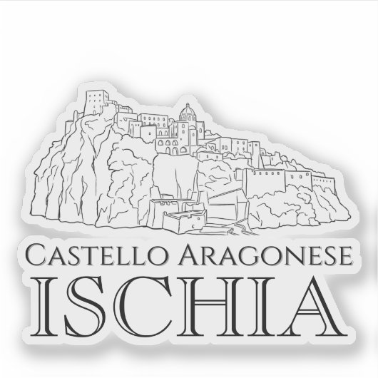 Castello Aragonese, Ischia Reizen Sticker (Voorkant)