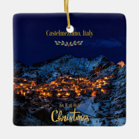Castelmezzano, Italië Kerstmis Keramisch Ornament (Voorkant)