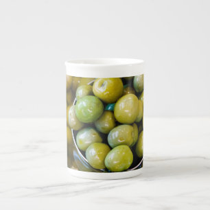 Castelvetrano zoete groene olijven porselein kop