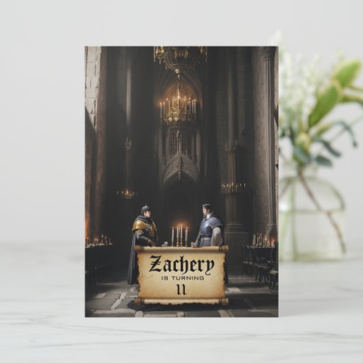 *~* Caster middeleeuws thema AP88 2 RIDDERS Verjaa Kaart (Staand voorkant)