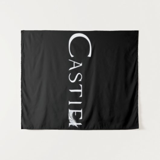 Castiel met veer wandkleed (Voorkant (horizontaal))