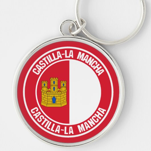 Castilla-La Mancha Round Emblem Sleutelhanger (Voorkant)