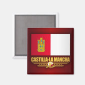 Castilla-La Mancha Vlag Magneet (Voorkant / Achterkant)
