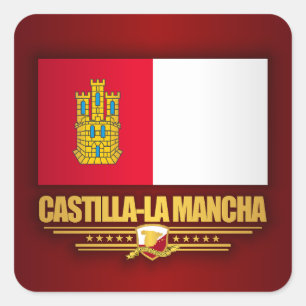 Castilla-La Mancha Vlag Vierkante Sticker