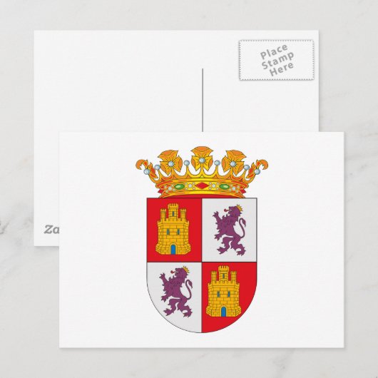 Castilla y Leon Coat of Arms Briefkaart (Voorkant / Achterkant)