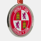 Castilla y León Round Emblem Metalen Ornament (Rechts)
