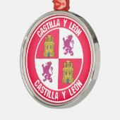 Castilla y León Round Emblem Metalen Ornament (Links)
