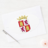 Castilla y León (Spanje) Wapenschild Ovale Sticker (Envelop)