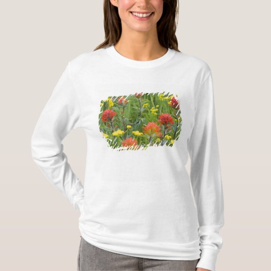 Castilleja en biscuitroot-wildbloemen t-shirt (Voorkant)