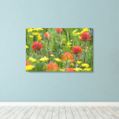 Castilleja en biscuitroot-wilde bloemen canvas afdruk (Insitu (Houten vloer))