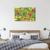 Castilleja en biscuitroot-wilde bloemen canvas afdruk (Insitu (Slaapkamer))