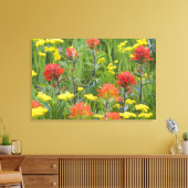 Castilleja en biscuitroot-wilde bloemen canvas afdruk (Insitu (Woonkamer))