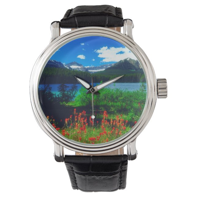 Castilleja-wildbloemen Horloge (Voorkant)