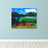 Castilleja-wildebloemen Canvas Afdruk (Insitu (Houten vloer))