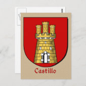 Castillo Ancestral Heraldic Shield Briefkaart (Voorkant / Achterkant)