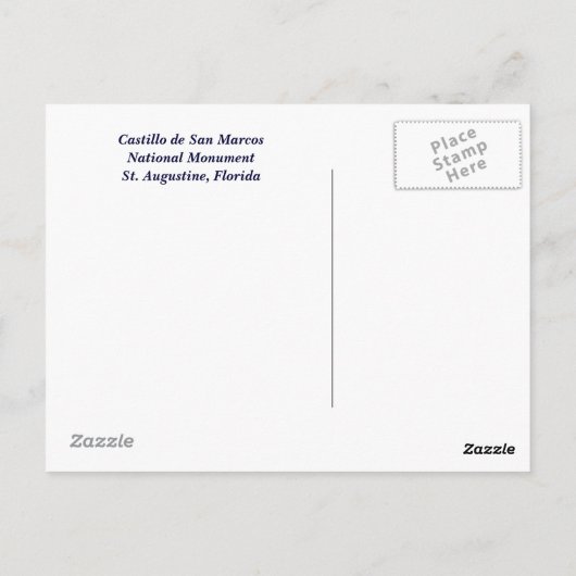 Castillo de San Marcos Briefkaart (Achterkant)