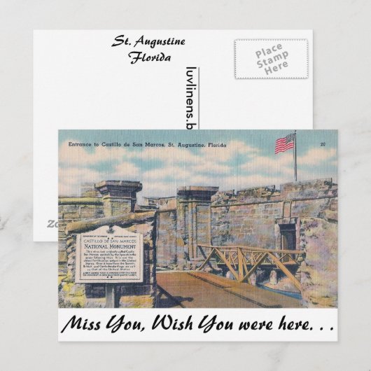 Castillo de San Marcos Briefkaart (Voorkant / Achterkant)