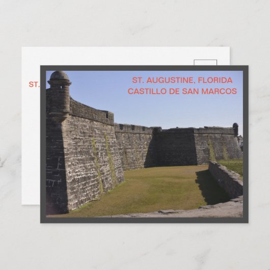 Castillo de San Marcos St. Augustine Florida Briefkaart (Voorkant / Achterkant)