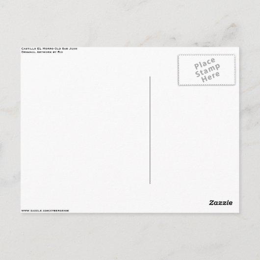 Castillo El Morro-1 Briefkaart (Achterkant)