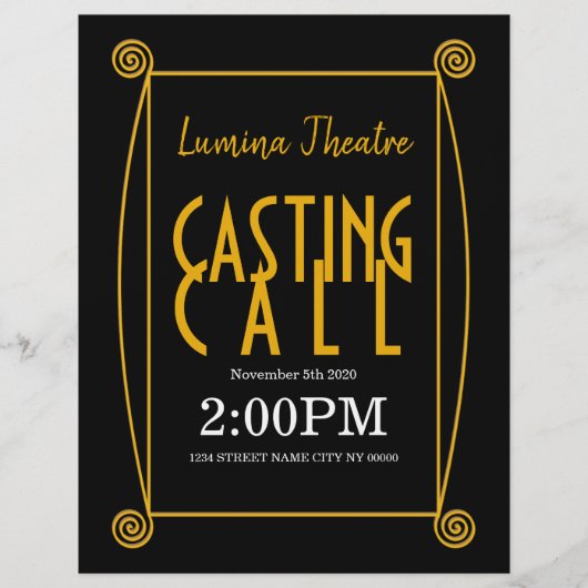 Casting Call Theater Art Music Flyer (Voorkant)