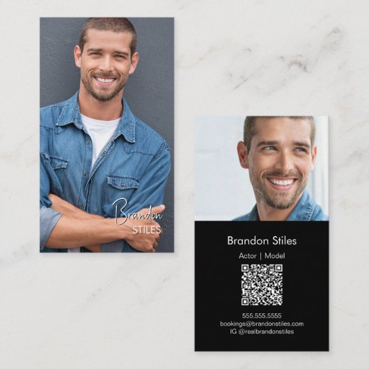 Casting Essentials Foto Visitekaartje | QR Code (Voorkant / Achterkant)