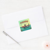 Casting in Adventure: een Geviste expeditie wacht  Vierkante Sticker (Envelop)