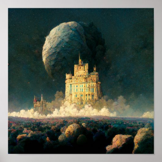 Castle aan de rand van de wereld Fantasy Sci-Fi Poster (Voorkant)