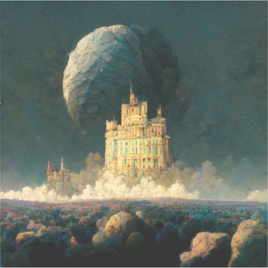 Castle aan de rand van de wereld Fantasy Sci-Fi Sticker (Voorkant)