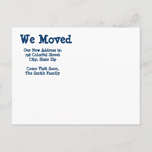 Castle Adreswijziging We verhuisden Briefkaarten (Achterkant)