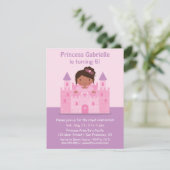 Castle African American Princess Birthday Party Kaart (Staand voorkant)