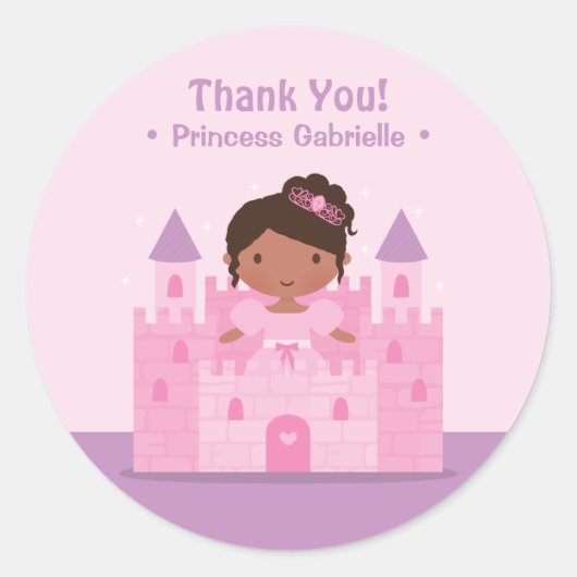 Castle African American Princess Dank u Sticker (Voorkant)