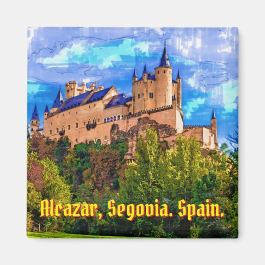 Castle Alcazar, Segovia, Spanje. Magneet (Voorkant)