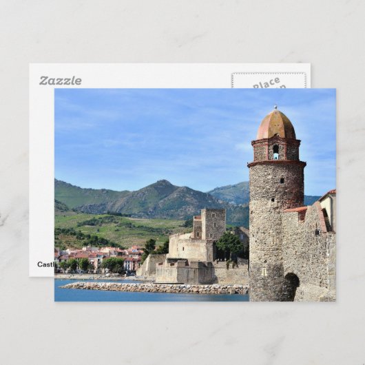 Castle and Church of Collioure in Frankrijk Briefkaart (Voorkant / Achterkant)