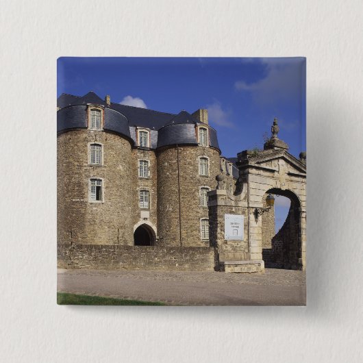 Castle and Museum, Boulogne, Pas-de-Calais, Vierkante Button 5,1 Cm (Voorkant)