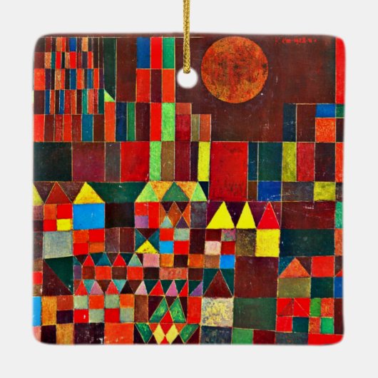 Castle and Sun, abstracte kunst van Paul Klee Keramisch Ornament (Achterkant)